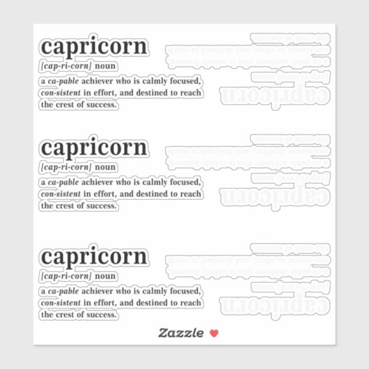 Steenbok Definitie Esthetische Astrologie Cadeau Sticker (Vel)