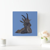 Steenbok Dier Geit Vierkante Klok (Huis)