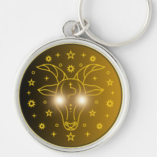 Steenbok Dierenriem Embleem   Minimaal Hemels Symb Sleutelhanger