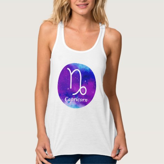 Steenbok Dierenriem Symbool Ruimte Nevel Tanktop (Voorkant)