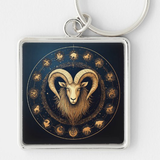 Steenbok Dierenriemsymbool Sleutelhanger (Voorkant)