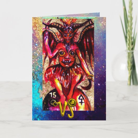 STEENBOK, DUIVEL, TAROT ASTROLOGIE STERRENBEELD VE KAART (Voorkant)
