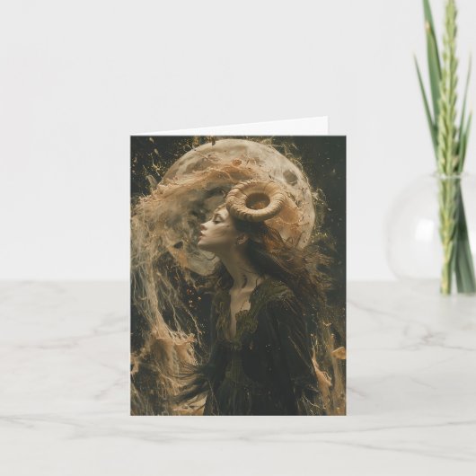 Steenbok, Duivel, Tarot Astrologie Zodiac Verjaard Notitiekaartje (Voorkant)