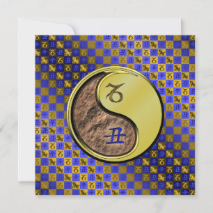 Steenbok en metalen os kaart