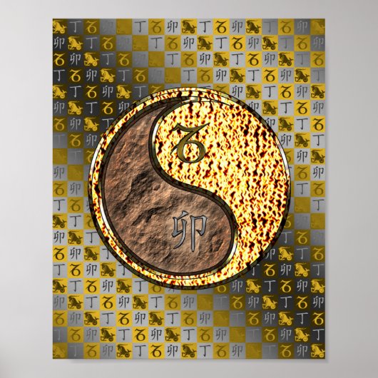 Steenbok en vuurkonijn poster (Voorkant)