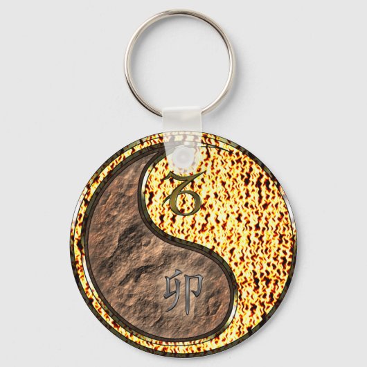 Steenbok en vuurkonijn sleutelhanger (Voorkant)