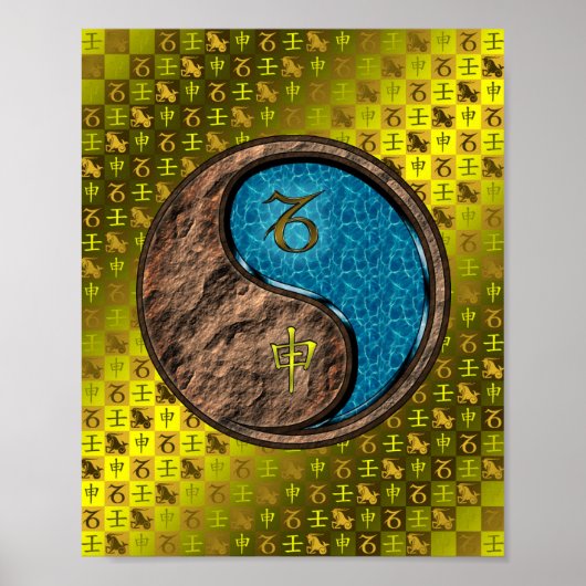 Steenbok en wateraap poster (Voorkant)