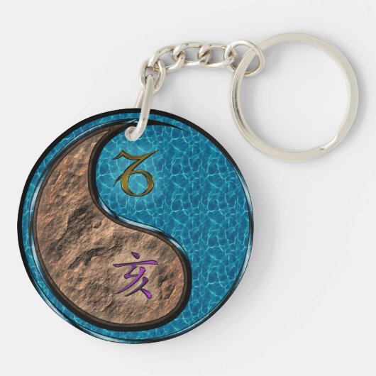 Steenbok en waterbeer sleutelhanger (Achterkant)