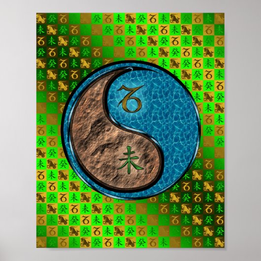 Steenbok en watergeit poster (Voorkant)