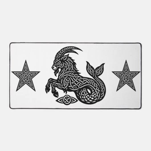 Steenbok — Geïnkte Zodiac Geit‑Vis Bureaumat (Voorkant)