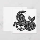 Steenbok — Geïnkte Zodiac Geit‑Vis Kaart (Voorkant / Achterkant)