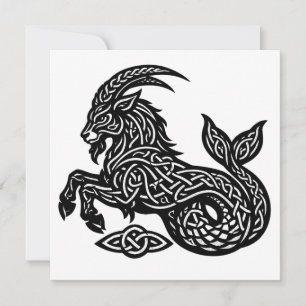Steenbok — Geïnkte Zodiac Geit‑Vis Kaart