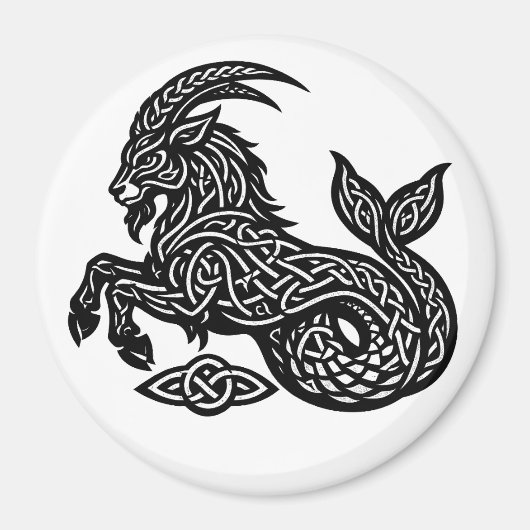 Steenbok — Geïnkte Zodiac Geit‑Vis Magneet (Voorkant)