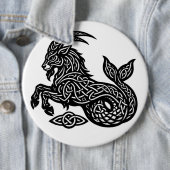 Steenbok — Geïnktelege Zodiacus Geit‑Vis Ronde Button 6,0 Cm (In situ)