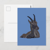Steenbok Geit Dier Kunst Geit Briefkaart (Voorkant / Achterkant)