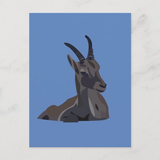 Steenbok Geit Dier Kunst Geit Briefkaart (Voorkant)