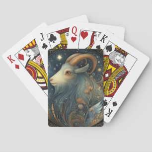Steenbok Geit Zodiac Astrologie Hemels Verjaardag Pokerkaarten