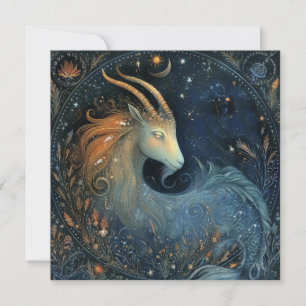 Steenbok Geit Zodiac Astrologie Mystieke Verjaarda Kaart