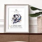 Steenbok Gepersonaliseerde Elegante Dierenriem Wat Poster