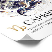 Steenbok Gepersonaliseerde Elegante Dierenriem Wat Poster (Hoek)