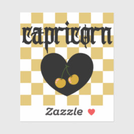 Steenbok Gotische esthetische geruite kersen kunst Sticker