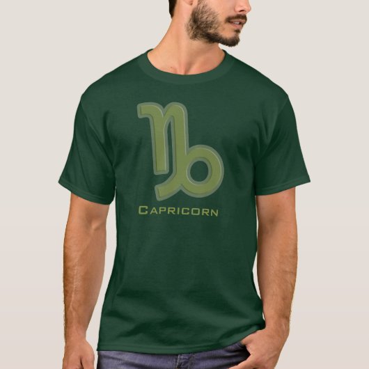 "Steenbok" grafisch teken dierenriem groen mannen  T-shirt (Voorkant)