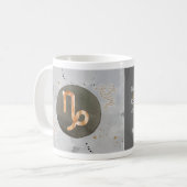 Steenbok Grijs Astrologie Dierenriem Teken Koffiemok (Voorkant links)