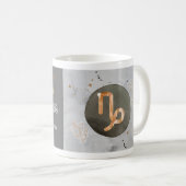 Steenbok Grijs Astrologie Dierenriem Teken Koffiemok (Voorkant rechts)