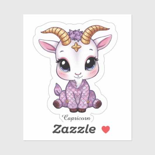 Steenbok Hemel Zodiac Sticker - Roze Zeegeit (Vel)