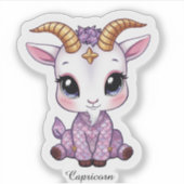 Steenbok Hemel Zodiac Sticker - Roze Zeegeit (Voorkant)