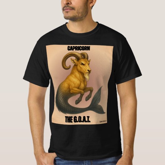 Steenbok Het T-Shirt van de geitendierenriem Manne (Voorkant)