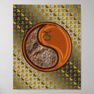 Steenbok & Hout Konijn Poster