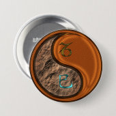 Steenbok & Hout Slang Ronde Button 7,6 Cm (Voorkant /achterkant)