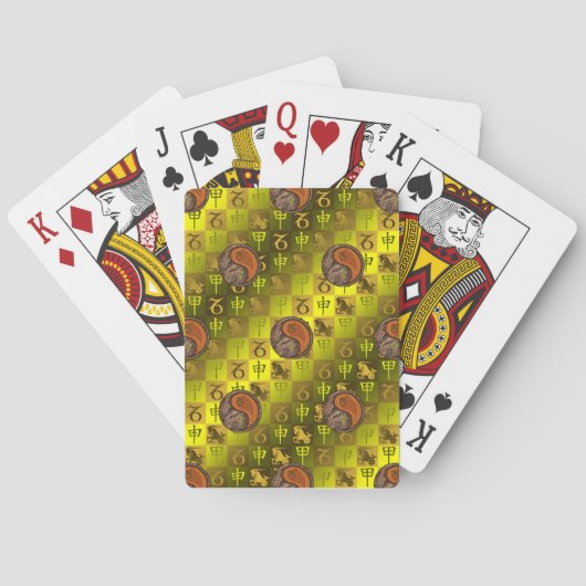 Steenbok & Houten Aap Pokerkaarten (Achterkant)