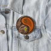 Steenbok & Houten Aap Ronde Button 7,6 Cm (In situ)