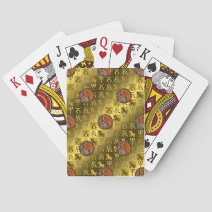Steenbok & Houten Draak Pokerkaarten