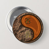 Steenbok & Houten Draak Ronde Button 7,6 Cm (Voorkant /achterkant)