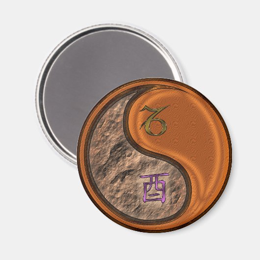 Steenbok & Houten Haan Magneet (Voorkant / Achterkant)