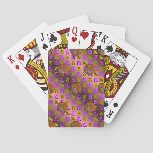 Steenbok & Houten Haan Pokerkaarten (Achterkant)