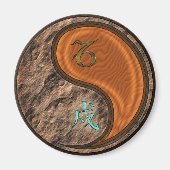 Steenbok & Houten Hond Magneet (Voorkant)
