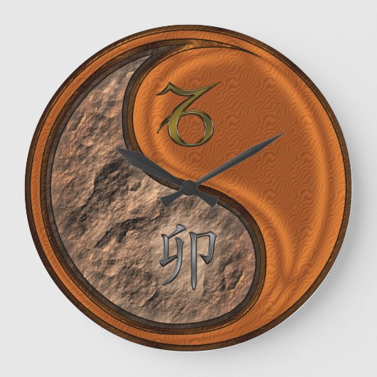Steenbok & Houten Konijn Grote Klok (Voorkant)