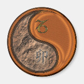 Steenbok & Houten Konijn Magneet (Voorkant)