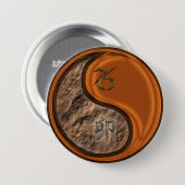 Steenbok & Houten Konijn Ronde Button 7,6 Cm (Voorkant /achterkant)