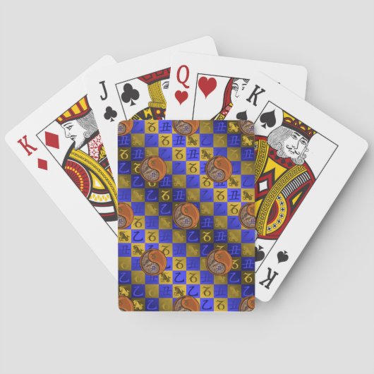 Steenbok & Houten Os Pokerkaarten (Achterkant)