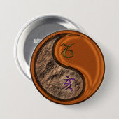 Steenbok & Houten Varken Ronde Button 7,6 Cm (Voorkant /achterkant)
