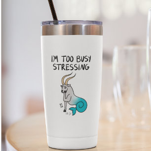 Steenbok: "Ik heb het te druk met stress." Sticker