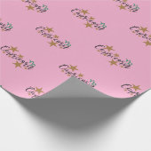 Steenbok inpakpapier - Roze achtergrond (Hoek)
