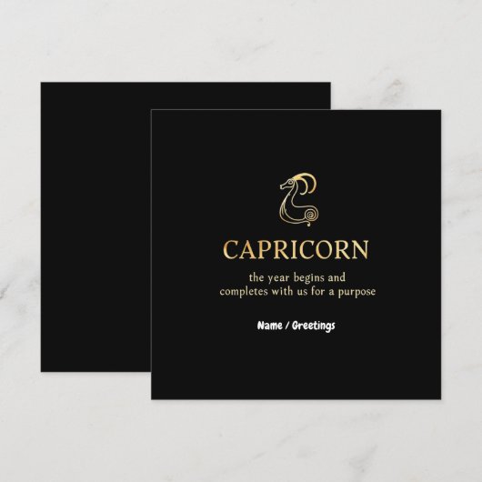 Steenbok jaar begint en eindigt met ons  kaart (Voorkant / Achterkant)