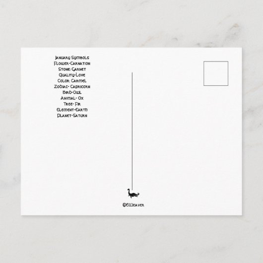 Steenbok Januari geboortemaand ansichtkaart Briefkaart (Achterkant)