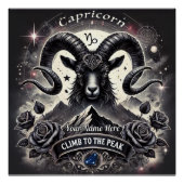 Steenbok "Klim naar de piek" Glanzend Poster (Voorkant)